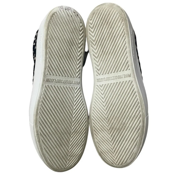 P448 John Calf Hair Spotted Cowiena Sneaker Black White Leather Size 39 - Picture 12 of 14